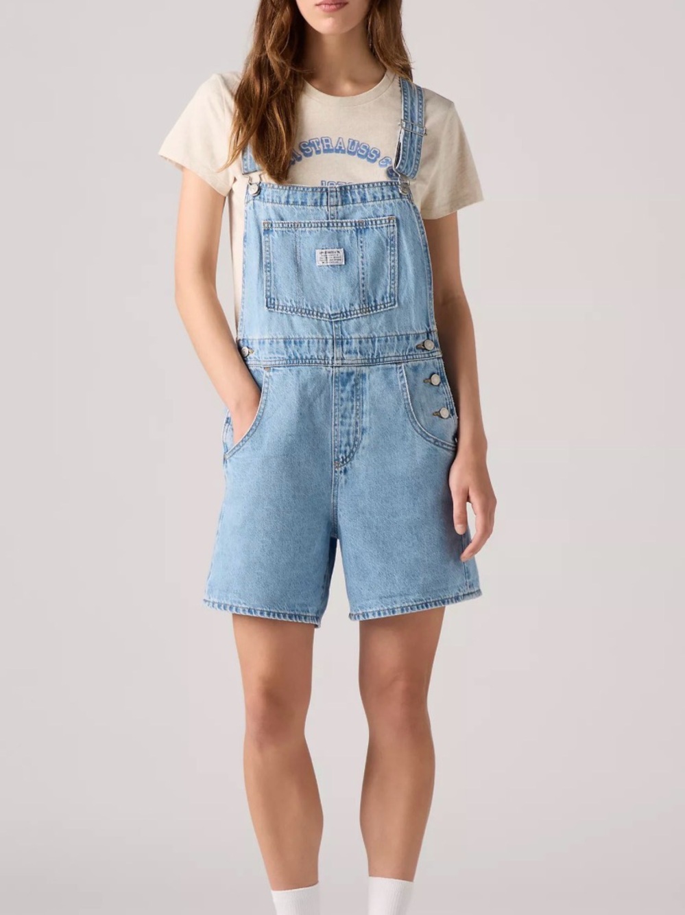 Levi's Light Blue Denim Short Overalls - Women's